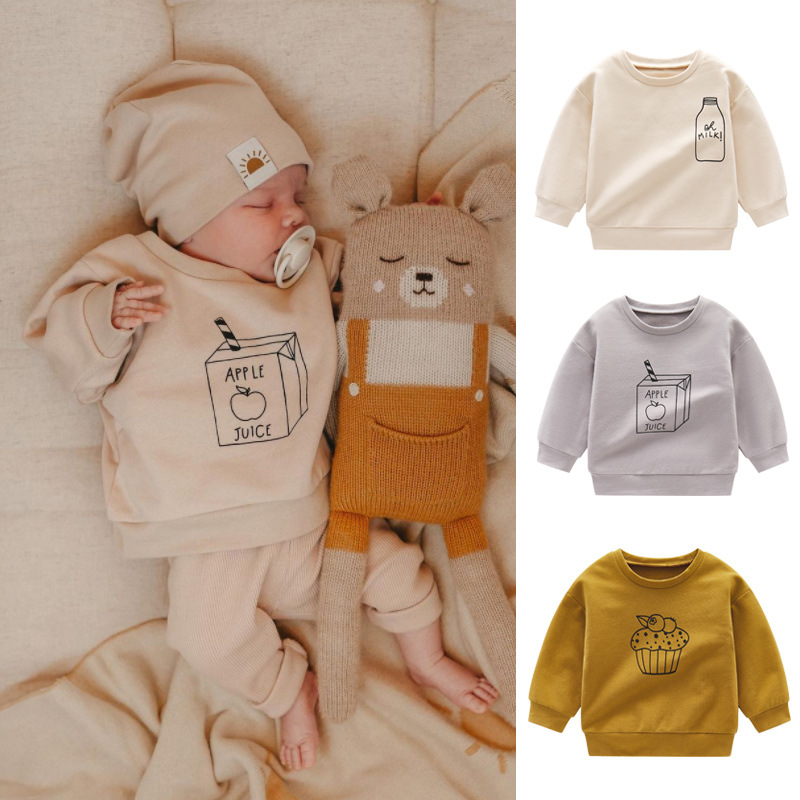 Baby Clothing Organic - Детский Хлопковый пуловер с длинным рукавом,