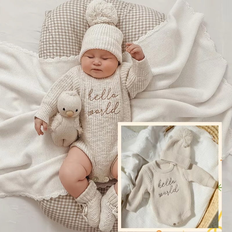 Baby Clothing Onesies - Ylsteed Hello World вязаный комбинезон для