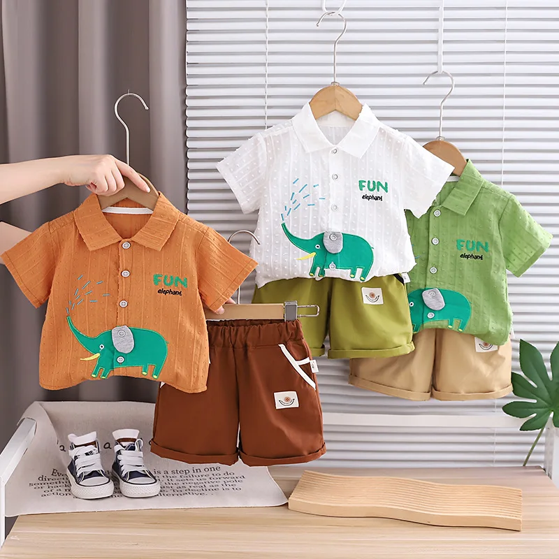 Летний комплект для мальчиков  – обзор и цена Baby Clothing Elephant