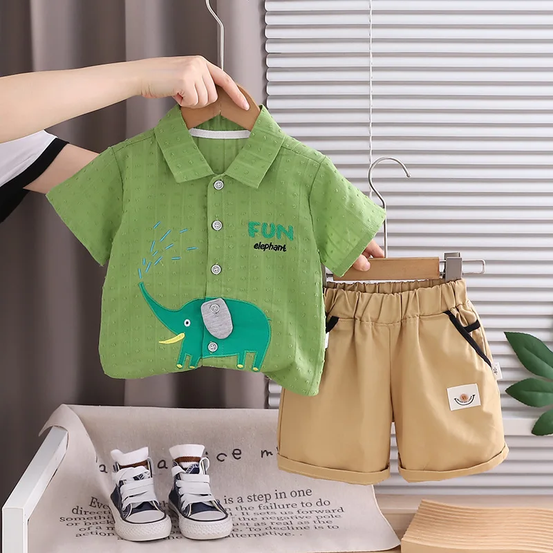 Летний комплект для мальчиков  – обзор и цена Baby Clothing Elephant